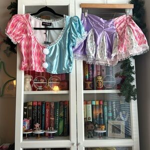 NWT DOLLS KILL CLOWN CHEERLEADER COSTUME SIZE LARGE